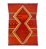 Navajo Late Classic Blanket with Raveled Bayeta and Indigo Dye c. 1870s, 70.5" x 50"