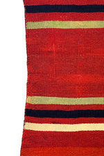 Navajo Late Classic Blanket with Raveled Bayeta and Indigo Dye c. 1870s, 70.5" x 50"