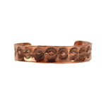 John K. Aguilar - Santo Domingo (Kewa) Contemporary Copper Bracelet with Stamped Design, size 6.75 (J15771-001)