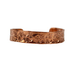 John K. Aguilar - Santo Domingo (Kewa) Contemporary Copper Bracelet with Stamped Design, size 6.5 (J15771-002)
