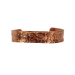 John K. Aguilar - Santo Domingo (Kewa) Contemporary Copper Bracelet with Stamped Design, size 6.75 (J15771-003)