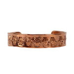 John K. Aguilar - Santo Domingo (Kewa) Contemporary Copper Bracelet with Stamped Design, size 6.75 (J15771-004)