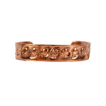 John K. Aguilar - Santo Domingo (Kewa) Contemporary Copper Bracelet with Stamped Design, size 6.75 (J15771-005)