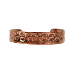 John K. Aguilar - Santo Domingo (Kewa) Contemporary Copper Bracelet with Stamped Design, size 6.5 (J15771-006)