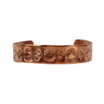 John K. Aguilar - Santo Domingo (Kewa) Contemporary Copper Bracelet with Stamped Design, size 6.5 (J15771-008)