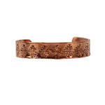 John K. Aguilar - Santo Domingo (Kewa) Contemporary Copper Bracelet with Stamped Design, size 7 (J15771-009)