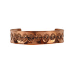 John K. Aguilar - Santo Domingo (Kewa) Contemporary Copper Bracelet with Stamped Design, size 6 (J15771-010)