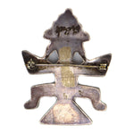 Zuni - Multi-Stone Inlay and Silver Pin with Knifewing God Design c. 1940s, 2.25" x 1.75"