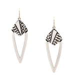 Jared Chavez - San Felipe Contemporary Silver Silhouette Series French Hook Earrings, 2.25" x 0.75" (J14461)
