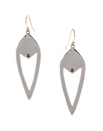 Jared Chavez - San Felipe Contemporary Silver Silhouette Series French Hook Earrings, 2.25" x 0.75" (J14461)