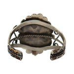 Possibly Gary Nez - Navajo - Gaspeite and Silver Bracelet with Stamped Design c. 1970s, size 7
