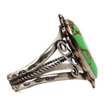 Possibly Gary Nez - Navajo - Gaspeite and Silver Bracelet with Stamped Design c. 1970s, size 7