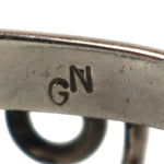 Possibly Gary Nez - Navajo - Gaspeite and Silver Bracelet with Stamped Design c. 1970s, size 7