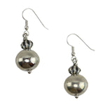 Alfred Joe - Navajo - Contemporary Sterling Silver French Hook Earrings, 1.25" x 0.625" (J15784-003)
