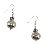 Alfred Joe - Navajo - Contemporary Sterling Silver French Hook Earrings, 1.25" x 0.625" (J15784-003)