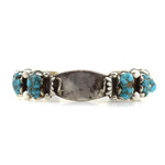 Navajo Natural Kingman Turquoise and Silver Watch Band c. 1950-60, Size 7 (J8472)