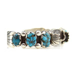Navajo Natural Kingman Turquoise and Silver Watch Band c. 1950-60, Size 7 (J8472)