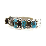 Navajo Natural Kingman Turquoise and Silver Watch Band c. 1950-60, Size 7 (J8472)