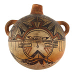 Nampeyo of Hano (1859-1942) - Hopi Polychrome Canteen with Kachina Pictorial c. 1880-1900s, 7.25" x 10.5" x 9.75"