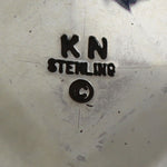 Kee Nataani - Navajo Contemporary Turquoise and Silver Post Earrings with Stamped Design, 2.25" x 1.625" (J13374)