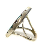 John Elliot - Navajo Turquoise and Silver Ring c. 1960s, Size 6.75 (J9997)