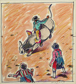 Howard Post - Untitled Preliminary Sketch for Houston Rodeo Poster