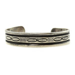 Navajo Arts and Crafts Guild Silver Bracelet with Stamped Designs c. 1940s, size 6.5