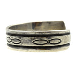 Navajo Arts and Crafts Guild Silver Bracelet with Stamped Designs c. 1940s, size 6.5