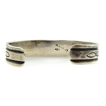 Navajo Arts and Crafts Guild Silver Bracelet with Stamped Designs c. 1940s, size 6.5