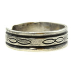 Navajo Arts and Crafts Guild Silver Bracelet with Stamped Designs c. 1940s, size 6.5