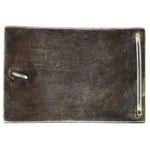 Hopi - Silver Overlay Belt Buckle with Pictorial Design c. 1940-50s, 2.125" x 3.125"