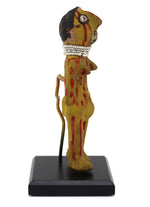 Mojave Ceramic Doll with Heishi Necklace and Earring c. 1920s, 5.75" x 2.25" x 1.25"