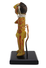 Mojave Ceramic Doll with Heishi Necklace and Earring c. 1920s, 5.75" x 2.25" x 1.25"