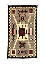 Navajo Crystal Storm Pattern Rug with Waterbug Design c. 1920s, 80.75" x 45"