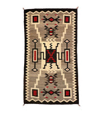 Navajo Crystal Storm Pattern Rug with Waterbug Design c. 1920s, 80.75" x 45"