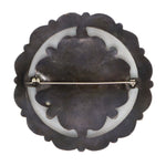 Attributed to the Ondelacy Family - Zuni - Turquoise Petit Point Cluster and Silver Pin c. 1950s, 2.625" diameter