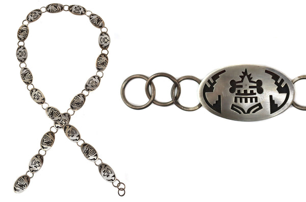 Nathan Fred Sr. and Hopi Crafts - Hopi - Sterling Silver Overlay Link