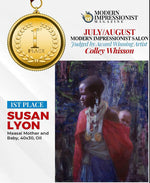Susan Lyon - Maasai Mother and Baby - Elizabeth S. Daly Memorial Award American Impressionist Society 2024 Winner First Place Mondern Impressionist Magazine July/August 2025