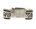 Michael Kabotie (1942-2009) - Hopi - Silver Overlay Pictorial Bracelet c. 1980s, size 7.375