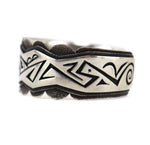 Michael Kabotie (1942-2009) - Hopi - Silver Overlay Pictorial Bracelet c. 1980s, size 7.375