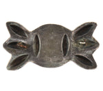 Navajo - Turquoise and Silver Button with Stamped Design c. 1930s, 0.875" x 1.75"