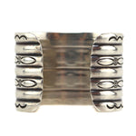 Navajo - Silver Bracelet with Stamped Designs c. 1930s, size 6.625