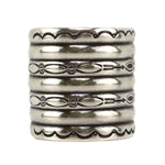 Navajo - Silver Bracelet with Stamped Designs c. 1930s, size 6.625