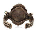 Beverly Etsate - Zuni - Multi-Stone Raised-Inlay and Silver Necklace, Bracelet, Ring, and Clip-on Earrings Set with Kachina Design c. 1970-80s