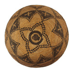 Yavapai Basket with Flower Design and Cross Pictorials c. 1900-20s, 4.25" x 13.75"