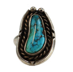 Navajo - Turquoise and Silver Ring c. 1950s, size 5.25
