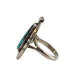 Navajo - Turquoise and Silver Ring c. 1950s, size 5.25