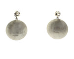 Roland Begay - Navajo Contemporary Sterling Silver Overlay Squash Blossom Post Earrings, 1" x 0.75"