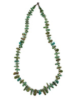 Santo Domingo (Kewa) - Turquoise Nugget and Clamshell Heishi Necklace c. 1960s, 26" length