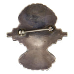 Zuni - Multi-Stone Inlay and Silver Pin with Sunface Kachina Design c. 1940s, 1.75" x 1.625"